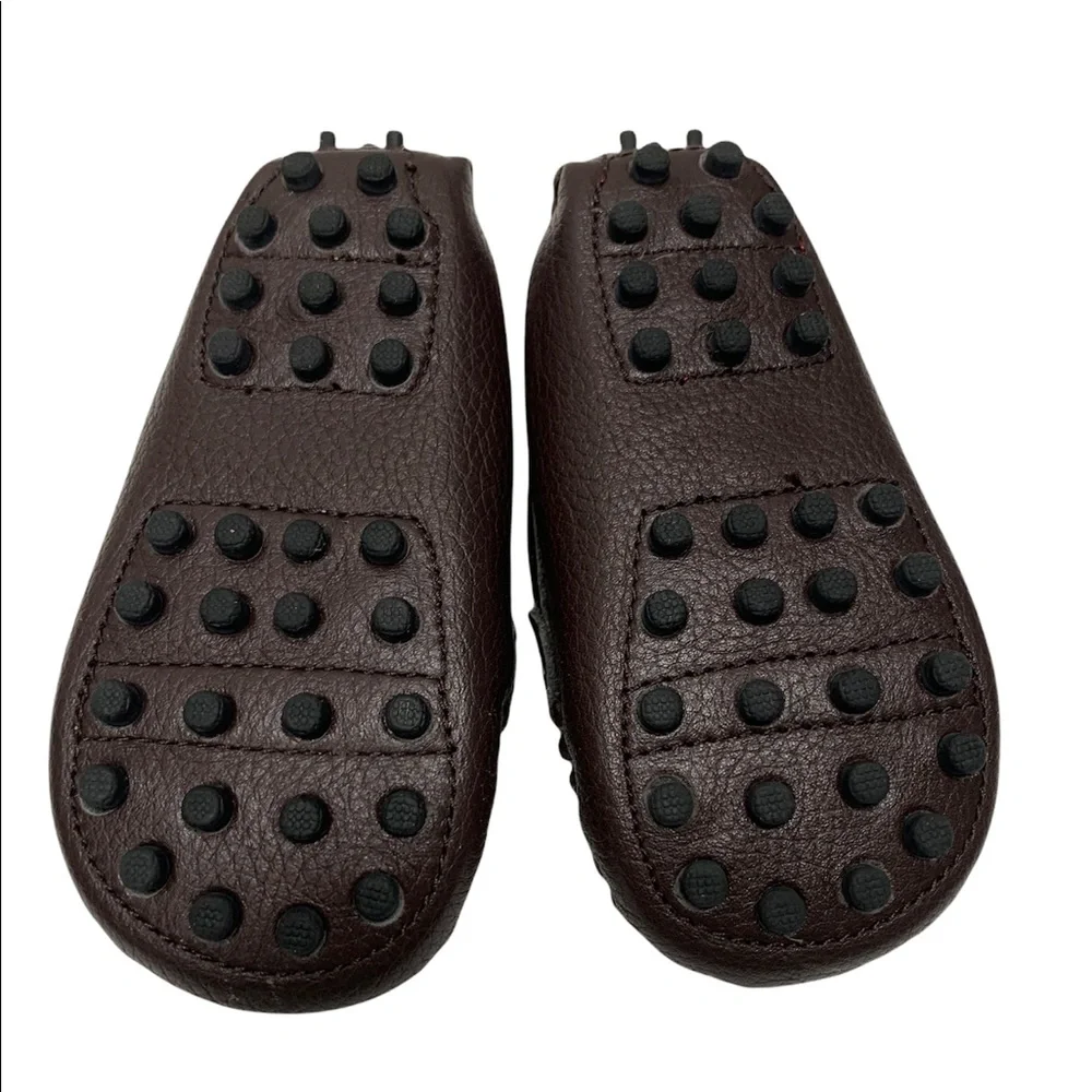 AUGUSTA BABY Loafer Moccasin with Gommino Sole Genuine Leather, brown, 5 toddler